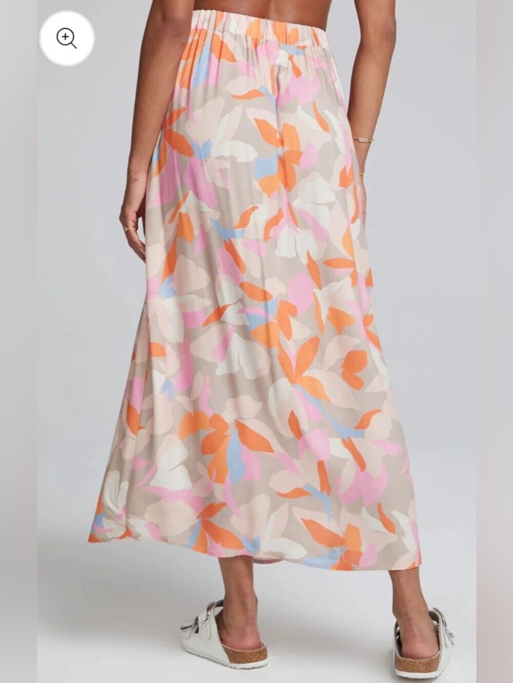 Saltwater LUXE Beige Maxi Skirt Floral Print-Size M - Picture 2 of 8